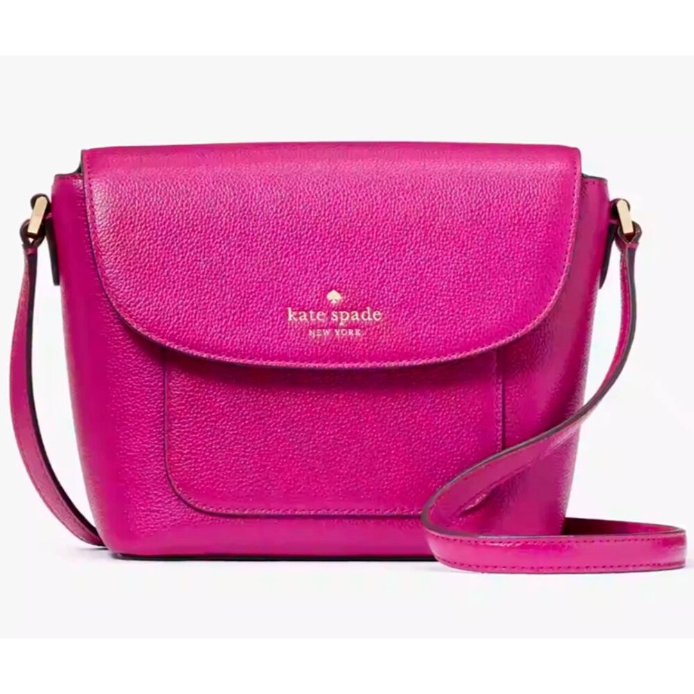S Kate Spade Elsie Baja Rose Leather Crossbody KE390 Dark Pink NWT $299 Retail